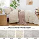BEDELITE Queen Comforter Set, Seersucker Bedding Set 3 Pieces, Cream