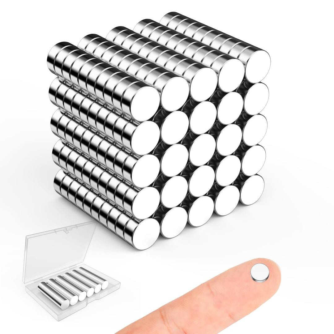 Magnets for Crafts Strong, Caturledas 250 Pack 5x3mm Small Round Magnetic Rare Earth Neodymium Magnet, Silver