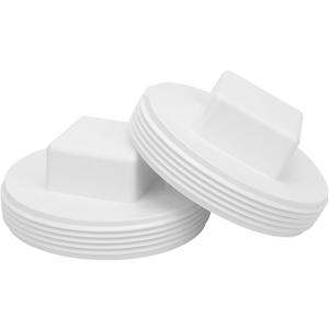 2Pack 4 Inch PVC Male Threaded Pipe End Cap 4" PVC Pipe Male Thread Plug Adaptor SCH40 NPT Plug Pipe Fitting for Plumbing Water Line