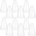 Woanger 12 Pieces Cheer Megaphone for Party Favors Sports Cheers Party Noisemaker DIY Plastic Megaphone for Sports Match Mardi Gras Outdoor Activities(White)