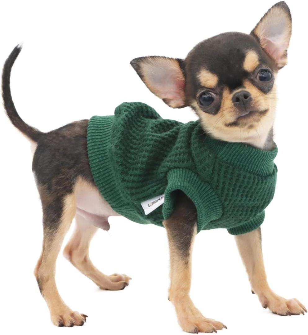 LOPHIPETS Lightweight Dog Sweaters for Puppy Small Dogs Puppy Chihuahua Yorkie Clothes-Atrovirens/XXS (XX-Small for 0.5-1.2 lbs)