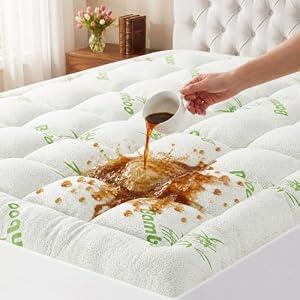 Cooling Waterproof Viscose from Bamboo Mattress Topper Queen Size