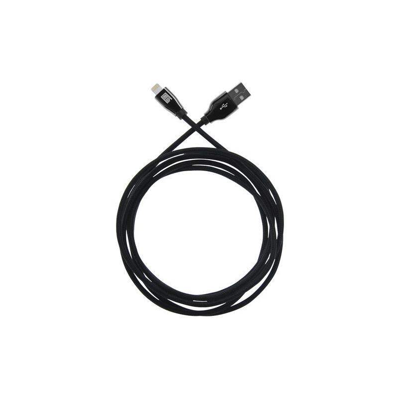 Zgear DC-APP8PMB6M-BC Cable, Nylon Fiber, Black/Chrome, 6 ft L