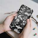 Case for Samsung Galaxy S24 Plus,Hybrid Heavy Duty 2 in 1 Full Body Rugged Shockproof Protection Glossy Case for Samsung Galaxy S24 Plus - Dark Gothic Bats