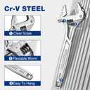 WORKPRO 2-piece Adjustable Wrench Set, 6-Inch & 10-Inch Black Oxide Wrenches, Cr-V Steel, Wide Jaw Wrench with Metric & SAE Scale, good for Home, Garage, Workshop