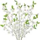 3 Pcs White Cherry Blossom Branches 39.4" Silk Flowers with Stems Long Stem Artificial Flowers for Spring Summer Indoor Decoration Faux Flower for Vase Arrangements Table Centerpiece Wedding Decor
