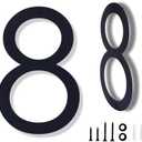 16 Inch Modern House Numbers for Outside, Large Black Metal House Numbers, House Address Numbers for House Address Apartments Wall Door Hotel Garage Gate with Nail Kit Number 8