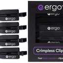 ERGO No-Crease Hair Clips 4 Pcs Heat-Resistant Crimpless Clips for Hair Styling, Sectioning, Makeup | No Bend Clips for Women, Curls, Bangs, Salon Use