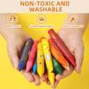 Lebze Toddler Crayons, 24 Colors Non Toxic Crayons for Kids Ages 3+, Easy to Hold Jumbo Crayon for Kids, Safe for Babies and Children Flower Monaco