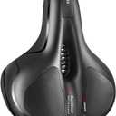 Zycle Bike Seat for Men Women, Wide Bicycle Saddle Replacement Memory Foam, Seat Cushion with Rechargeable LED Taillight Dual Shock Absorbing Waterproof Bicycle Accessories, 22.2mm 7/8inch