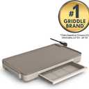 bella 12" x 22" Electric Griddle with Warming Tray, EverGood Ceramic Nonstick Coating & Removable Temperature Probe, Dishwasher-Safe Drip Tray & Cool Touch Handles, 1500 Watt, Oatmilk