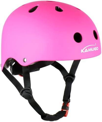 KAMUGO Kids Bike Helmet,Toddler Helmet Adjustable Kids Bicycle Helmet Girls Or Boys Ages 2-8/8-14 Years Old Multi-Sports for Cycling Skateboard Scooter, Pink, S