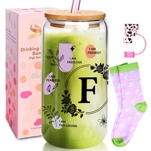 ANOTION Cute Cups - Ini-Tial Monogrammed Personalized Gift for Women, White Elephant Gag Christmas Birthday Inspirational Coffee Cup