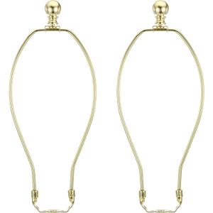 PATIKIL 11 Inch Lamp Harp Kit with Finial, 2 Set Detachable Shade Bracket Holder, DIY Lighting Accessories for Table Floor Lamps, Gold Tone