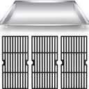 Hiorucet Stainless Steel G517-6600-W1 Trough & Grill Grates for Charbroil 463250512, 463250511, 466250511, Heat Plate Drip Pan, Cooking Grid for Charbroil Tru Infrared 3 Burner Grill Replacement Parts