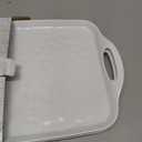 TP Large Serving Trays with Handles, 19" x 12" Melamine Serving Platters for Food, Turkey, Set of 2 Rectangular Trays for Party, Pure White