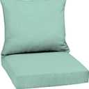 Arden Outdoor Deep Seat Cushion Set, 22 in x 24 in, Weather-Proof, Rain-Proof, Fade Resistant Patio Cushion Aqua Leala