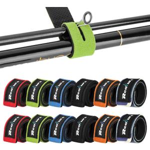 Realure 12 Pcs Fishing Rod Straps, Adjustable Fishing Rod Straps, Elastic Neoprene Fishing Rod Bands Straps, for Fixed Sea Fishing Rods Belt Gear Rods Wrap Protectors Ties
