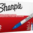 Sharpie Twin Tip Permanent Markers, Fine and Ultra Fine, Blue, 12 Count