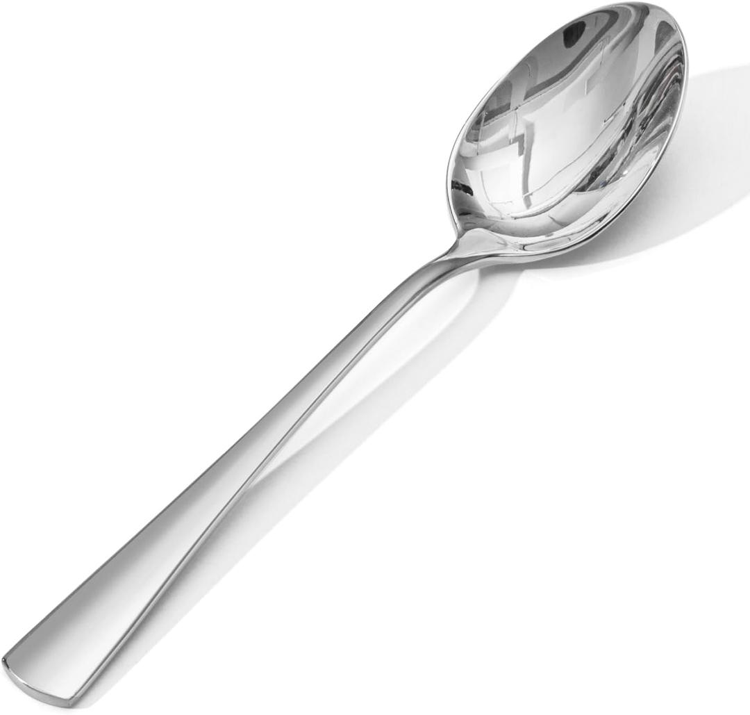 KINGSTONE 4 Piece Dinner Spoon Set, 18/10 Stainless Steel Spoons, Silver Food Grade Table spoons of 4, Metal Spoons for Home, Kitchen, Weddings, Parties or Restaurant, Dishwasher Safe-8.15inches