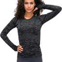 LUYAA Women's Workout Tops Long Sleeve Shirts Yoga Sports Breathable Gym Athletic Top Slim Fit (S)