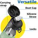 Han's Bottle Sports Water Bottle - 24 Oz, Straw Lid, Leak Proof, Vacuum Insulated Stainless Steel, Double Walled, Thermo Mug,Pine Green