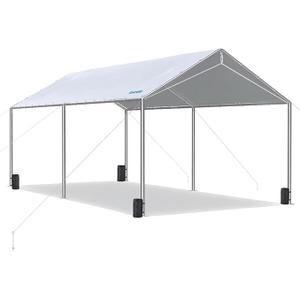 Quictent 10x20 ft Heavy Duty Car Canopy Galvanized Frame Carport Outdoor Party Tent Boat Shelter with 3 Reinforced Steel Cables - Grey Quictent 10x20 ft Heavy Duty Car Canopy Galvanized Frame Carport Outdoor Party Tent Boat Shelter with 3 Reinforced Steel Cables - Grey