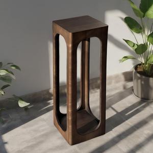 COVLON Drink Table, Soild Wood Small Space Side Table, Decorative End Table for Living Room,Badroom or Entryway Decoration, Natural Wood, Brown