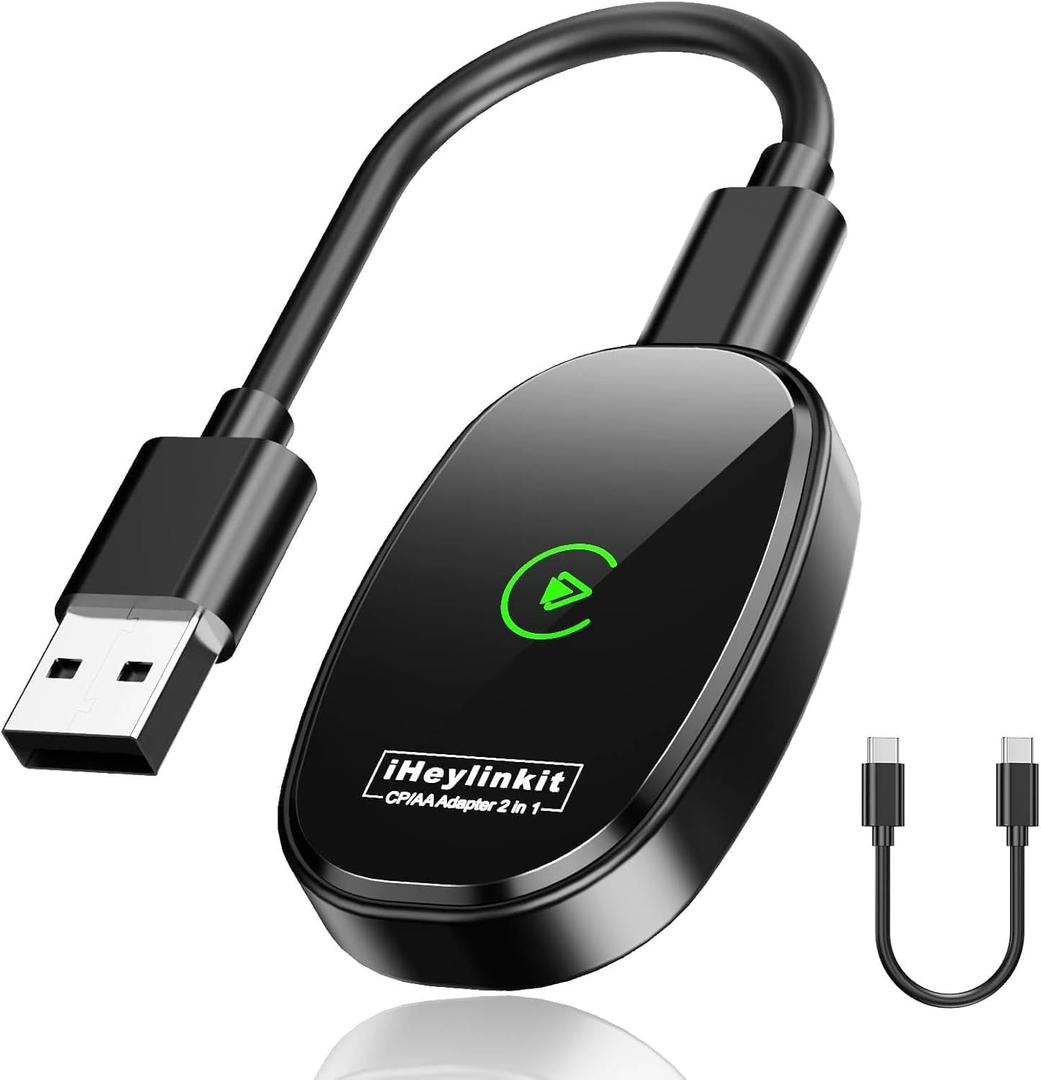 Faster Wireless Carplay Adapter - Seamless Car Play Adapter Compatible with Apple iPhone 10+ Android 11+, Easy Use 2 in 1 Dongle Connection for Android Auto Converting Wired to Wireless (Black)