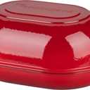 VORRINGARD Enameled Cast Iron Sourdough Bread Oven, Dutch Oven, Loaf Cast Iron Bread Pan for Homemade Bread Baking, Meatloaf Pan with Lid, 7QT, Red