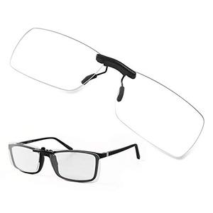 FONHCOO Clip on Blue Light Blocking Glasses Womens Mens Over Prescription Glasses Frameless Lens Anti Eyestrain Headaches UV Filter Computer Gamer Eyeglasses Transparent