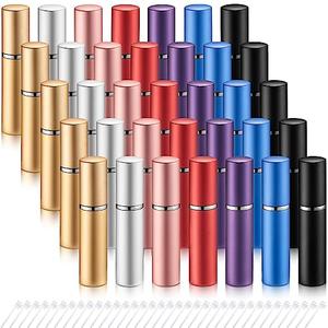 25 Pieces Refillable Perfume Atomizer 10 ml Mini Refillable Spray Bottle Portable Perfume Bottle with 35 Pieces Refill Dispenser Pump Transfer Tool for Outgoing