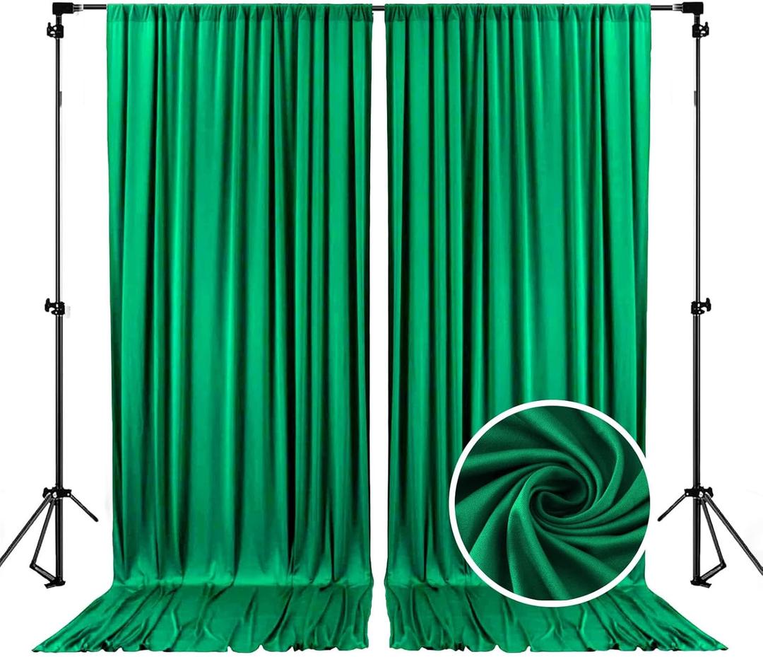 10 x 10 Feet Hunter Green Backdrop Curtain for Partie, Background Curtains for Photoshoot, Birthday, Wedding, Halloween, Thanksgiving, Christmas, New Year Party Decorations 5Ft x 10Ft, 2 Panels