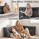 Sasttie Headboard Pillow Queen, Triangular Wedge Pillow Headboard, Wedge Headboard Pillow for Bed Sofa, Daybed Pillows for Sitting up, Reading or Working with Removable Cover, Dark Grey