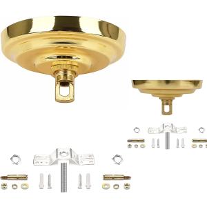 Sangle Soppfy Vingage Canopy Kit and Pendant Light Fixture Chain for Chandelier or Swag Light Fixtures,Maximum Weight of 60 Pounds, 6 feet,Heavy Duty,5 Inches Diameter (Pure Gold - 2 Set)
