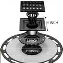 4 Inch Shower Drain Compatible with Schluter Kerdi System, Bonding Drain with PVC Bonding Flange for Schluter Shower Kit, Diamond Pattern Grate (Black)