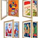 HEPFLANZE 4 Pack Kids Artwork Frames Changeable 8.5 x 11 Inch Children Art Projects Kids Art Frames Front Opening Picture Display Frame, Wood