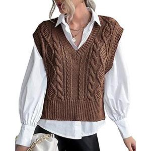 Sweater Vest for Women V Neck Sleeveless Knit Solid Casual Ribbed Preppy Pullover Tops.M