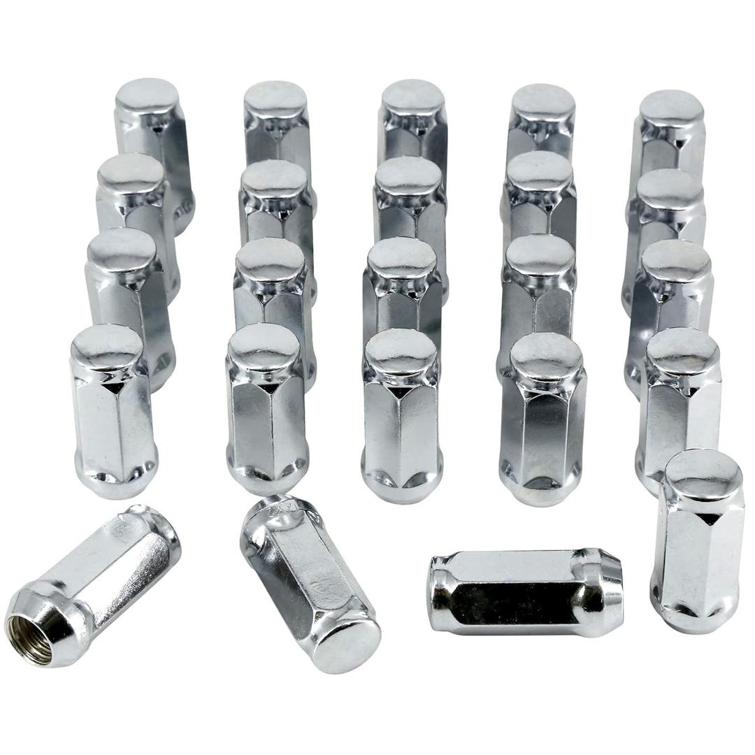 M14x2.0 Lug Nuts for Ford F150 2004-2014,Wheel Accessories Parts Set of 24 OEM 14mmx2.0 Chrome One-Piece Lug Nuts, Compatible with 2003-2014 Expedition, 2009-2014 Lobo, 2003-2014 Navigator