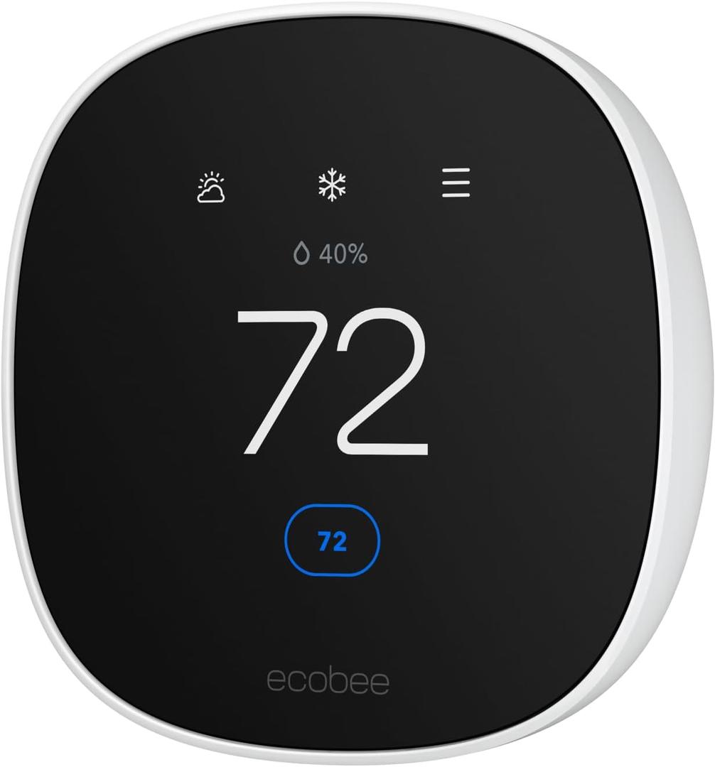 ecobee Smart Thermostat Essential - Energy Star Certified programmable Wi-Fi Thermostat - Works with Siri, Alexa, and Google Assistant