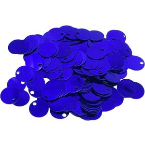 10/20/30 mm Flat Round Sequin Paillettes, Hole 4 mm Mix Color Assortment Acrylic Sequin - 1,76 Ounce (50 Grams) - 20mm Navy Blue