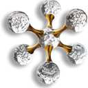 5.5 inch Sparkling Golden Crystal Ball, Modern Western Aesthetic House Decorations, Gold Home Decor for Living Room, Office, Bookshelves, Bedroom, Coffee Table, Gifts for Men, Women