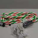 10 in 1 Christmas Candy Cane Snowflake Lights with Stakes, 16Inch 8 Modes Christmas Candy Cane Pathway Marker Lights with Timer for Xmas Walkway Yard Lawn Outdoor Decor (Red, Green, White)