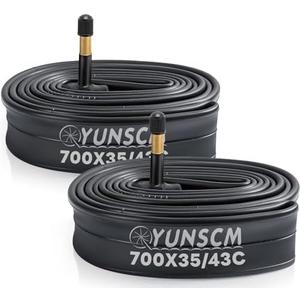 700C Bike Tubes 700x35C/38C/40C/42C/43C (35/43-622) 700C Bicycle Tubes- Premium Butyl Rubber, Compatible Road, Gravel, Mountain, Hybrid Bike Tire Tubes AV48mm Schrader Valve 2-PCS (G-145)