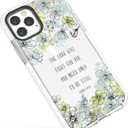 Cute Case Compatible for iPhone 15 Pro Max Bible Verses for Girls Women,Blue Floral Inspirational Christian Quotes Exodus 14:14 Soft Protective Case Compatible with iPhone 15 Pro Max