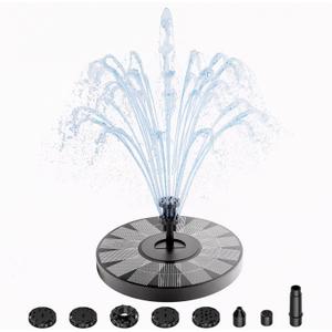 AISITIN 3.5W Solar Fountain for Bird Bath, Floating Solar Water Fountain Pump with 6 Interchangeable Nozzles, Outdoor Solar Water Pump for Garden Pond, Aquarium, Fish Tank, Pool