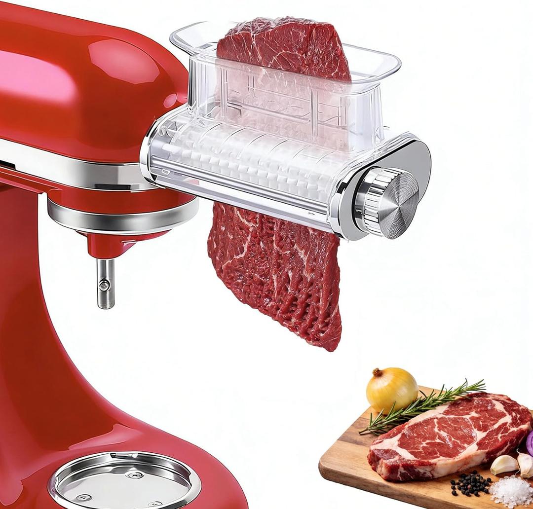 Meat Tenderizer Attachment for KitchenAid Stand Mixer, 3 Adjustable Thickness, Stainless Steel Meat Tenderizer Tool, Dishwasher SafeSuitable for Steaks, Pork Chops