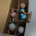 Giant bean Wooden Family Dolls Set of 5 for Dollhouse, Dollhouse People Miniature Dollhouse Accessories Toy for Boys Girls Kids Pretend Play 3 Years up