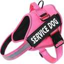 MUMUPET Service Dog Harness with 3M Reflective Safety, Easy Adjust & No-Pull Design - Breathable Nylon Handle Medium Dogs