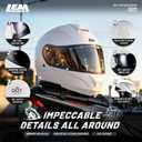 LEM Modular Motorcycle Helmets, Full Face Motorcycle Helmet Flip Up for Touring, DOT Certified, Release Sun Visor & Removable Comfort Liner, Lightweight Street Bike Helmet (White, S)